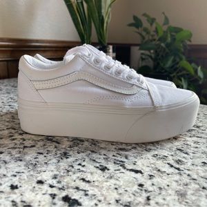 Vans Old Skool Stackform Platform size 6.5, White, Women’s